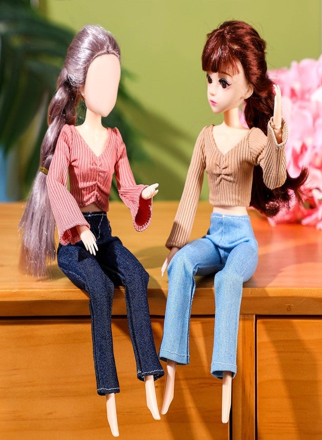 Bencailor 8 Pieces Summer Doll Clothes for 11.8 Inch Doll Accessories Sweaters Denim Pant Regular Outfit Clothing for Gift(Classic Color) - Image 5